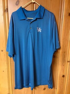 Nike 3xl University of Kentucky Blue Striped Polo Shirt